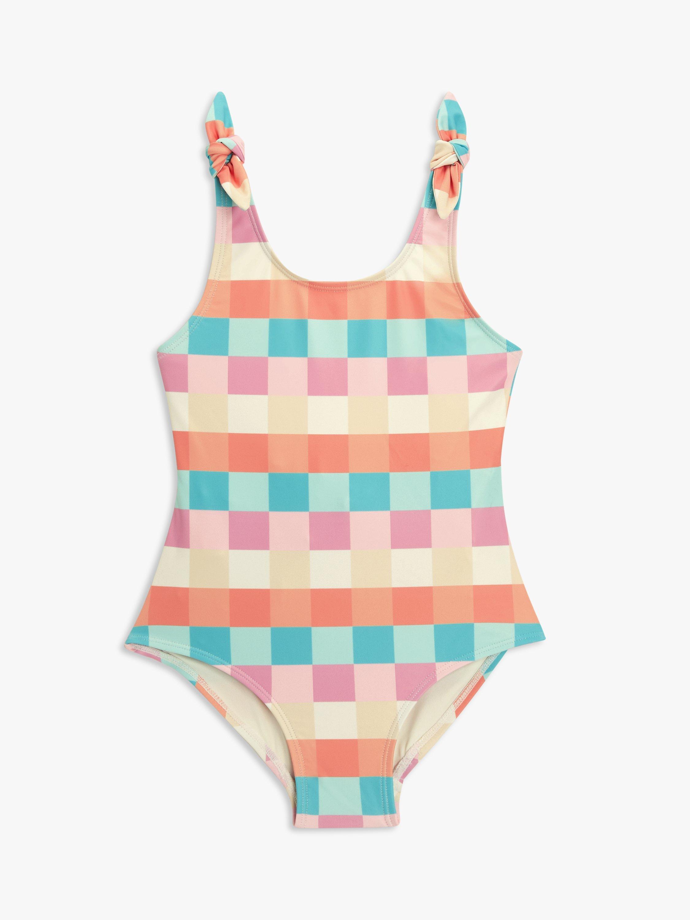 John Lewis ANYDAY Kids' Summer Check Swimsuit, Multi