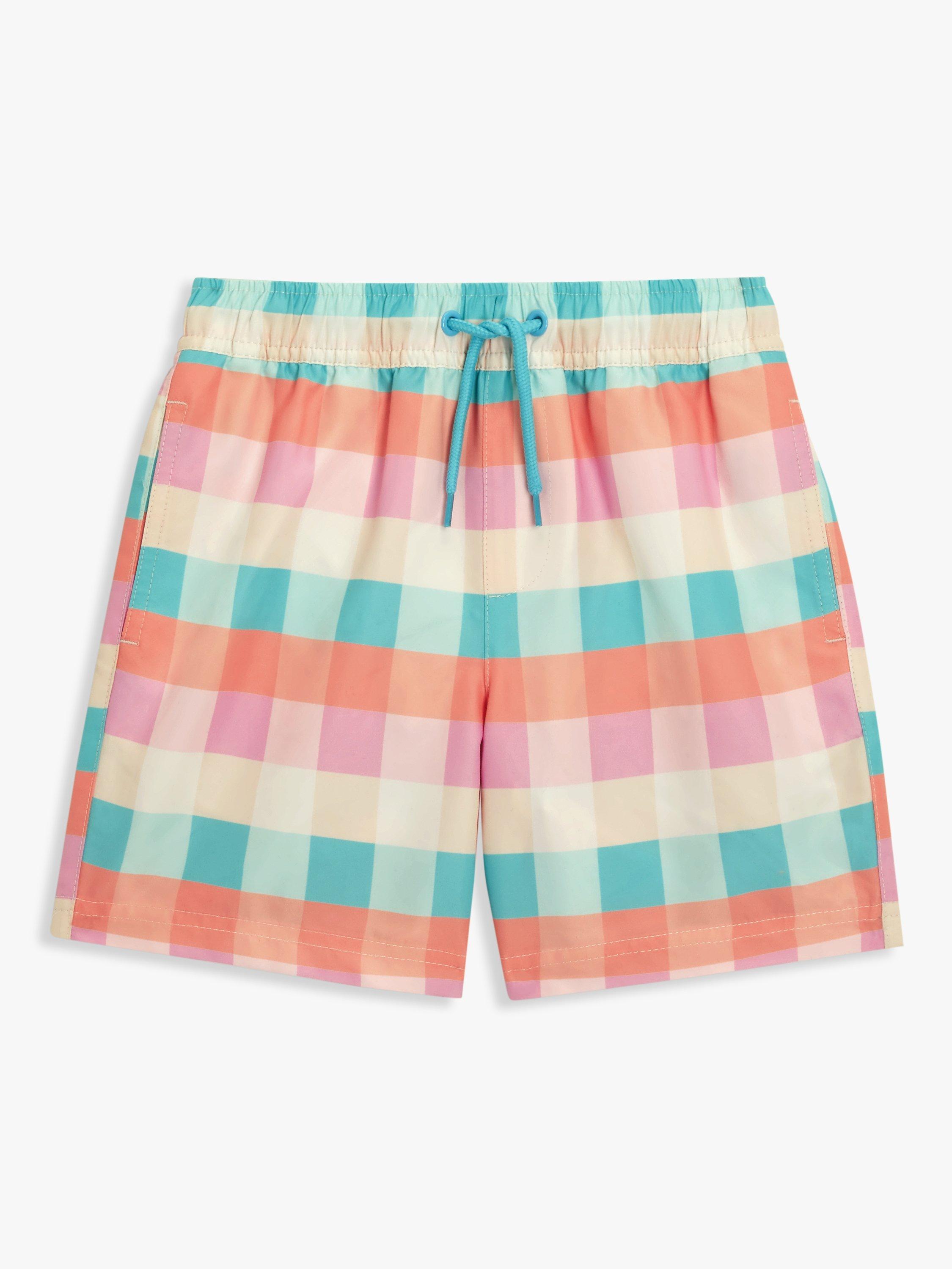 John Lewis ANYDAY Kids' Summer Check Swim Shorts, Multi