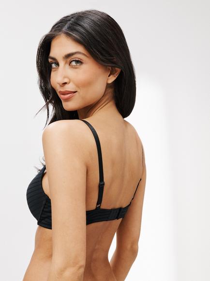 John Lewis Rosie Stripe T-Shirt Bra - view 2, Black