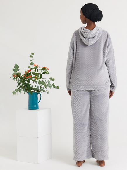 Pretty You London Cosy Chevron Lounge Suit - view 2, Shale Grey