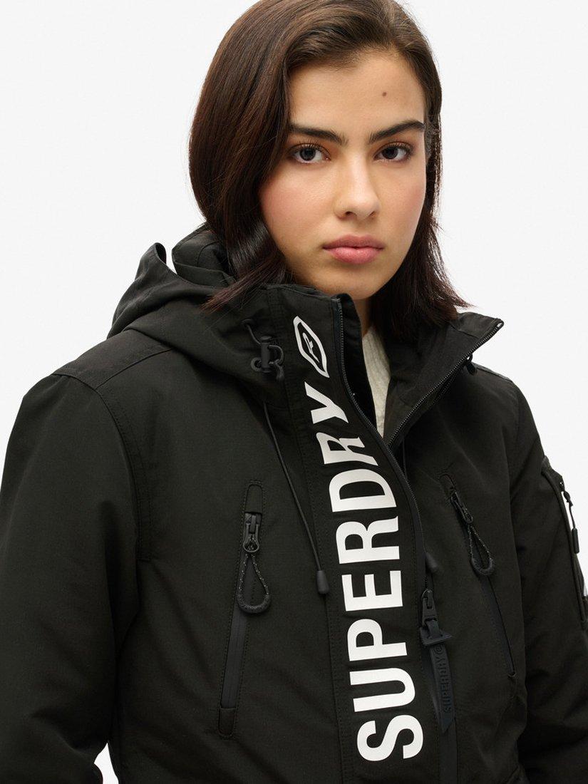 Product image 4 of 9, which shows Superdry Hooded Ultimate SD-Windbreaker Jacket, Jet Black/Optic, 8