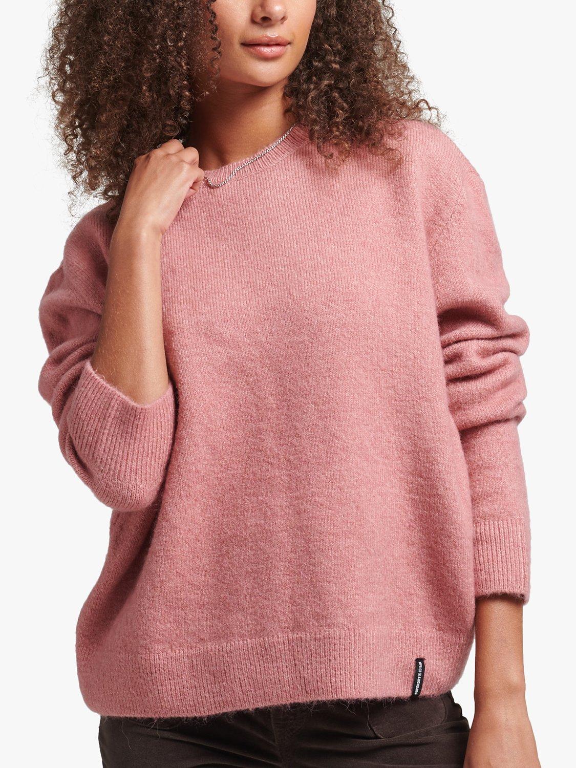 Superdry Essential Super Soft Crew Neck Jumper, Pink