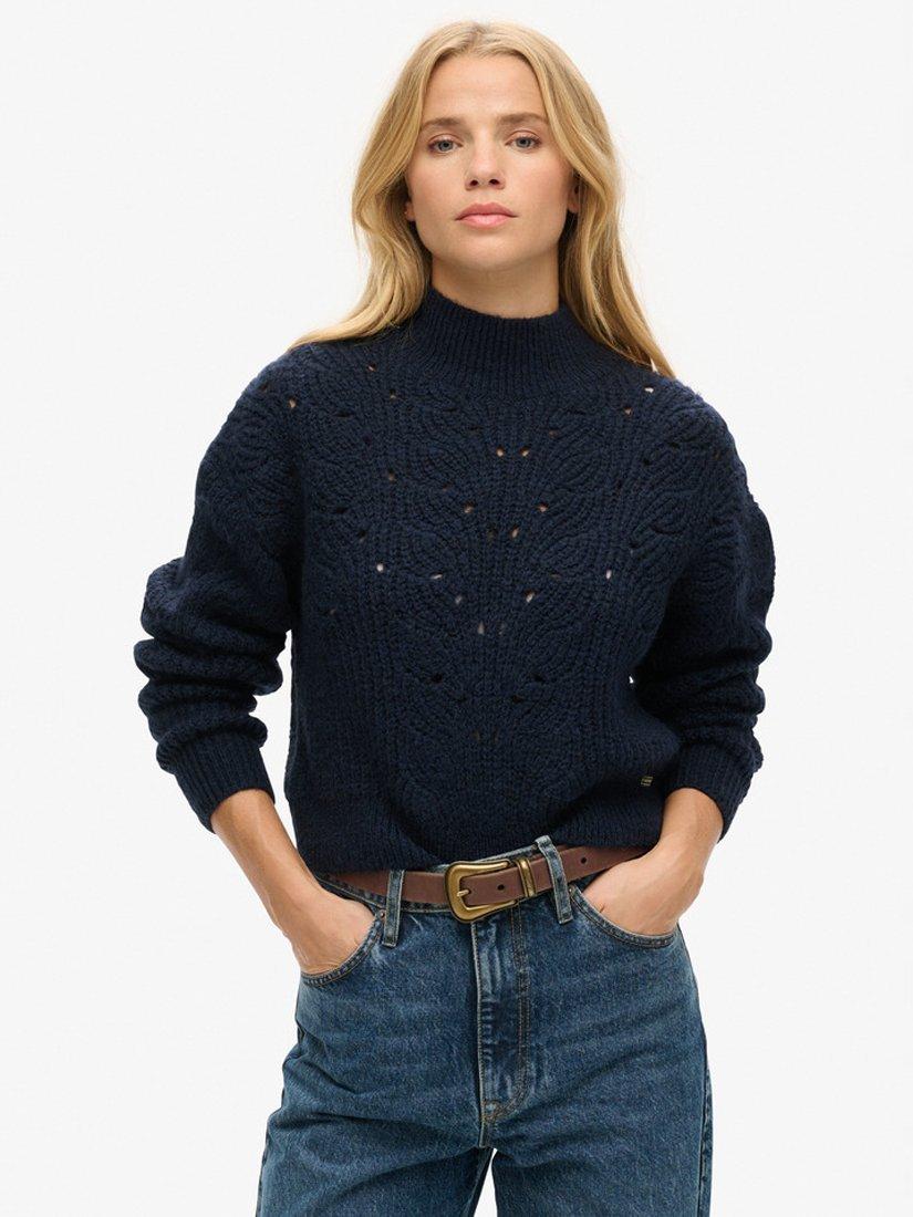 Superdry Pointelle Cable Knit Jumper