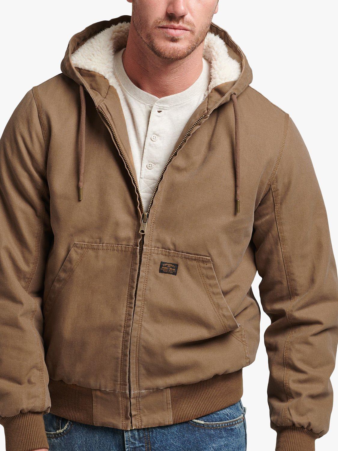 Superdry Workwear Hoodie Jacket, Denim Co Tobacco