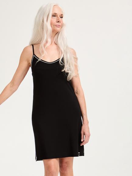 Pretty You London Bamboo Chemise Nightdress, Black