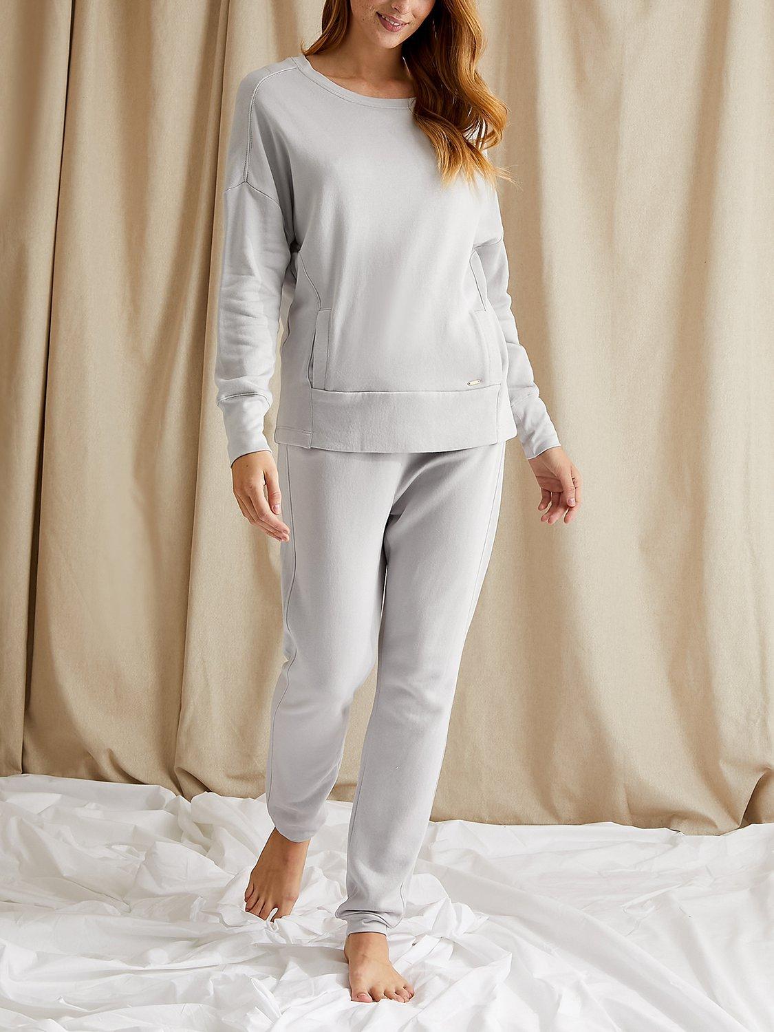Pretty You London Plain Bamboo Leisure Sweatshirt, Dove Grey