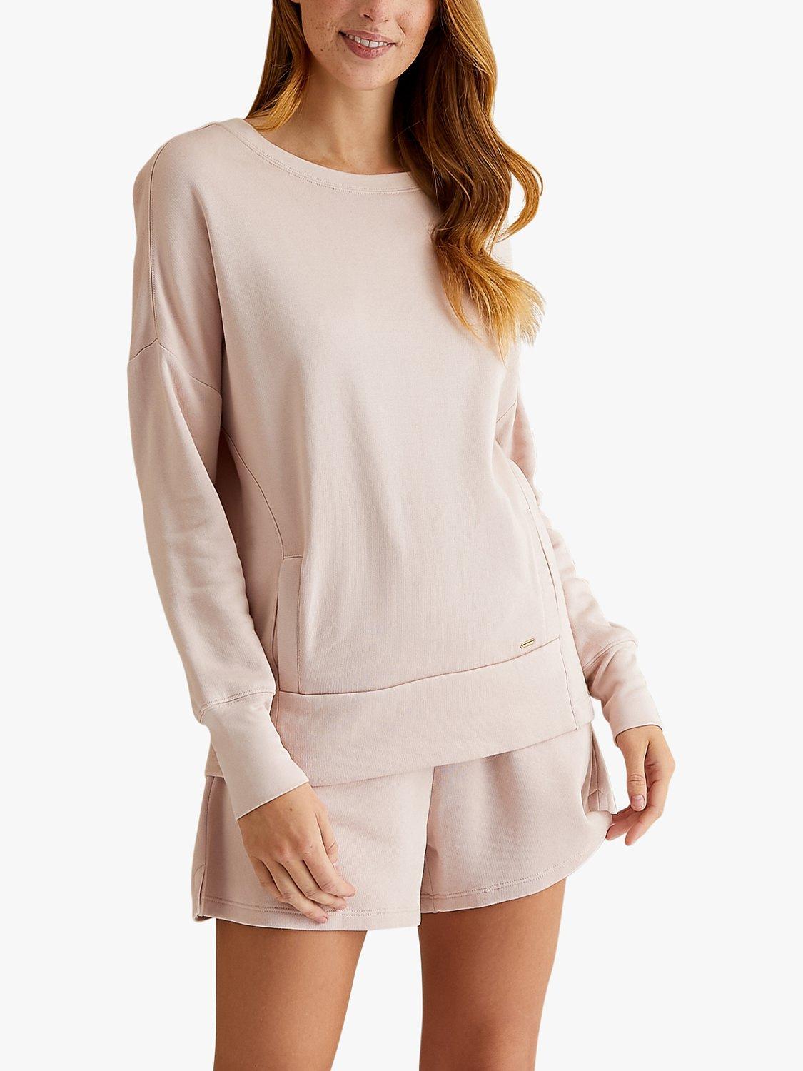 Pretty You London Plain Bamboo Leisure Sweatshirt, Rose
