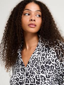 Pretty You London Leopard Bamboo Shirt Pyjama Set, Luxe Leopard - view 2, Luxe Leopard