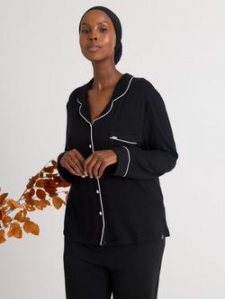 Pretty You London Bamboo Long Pyjama Set - view 2, Black