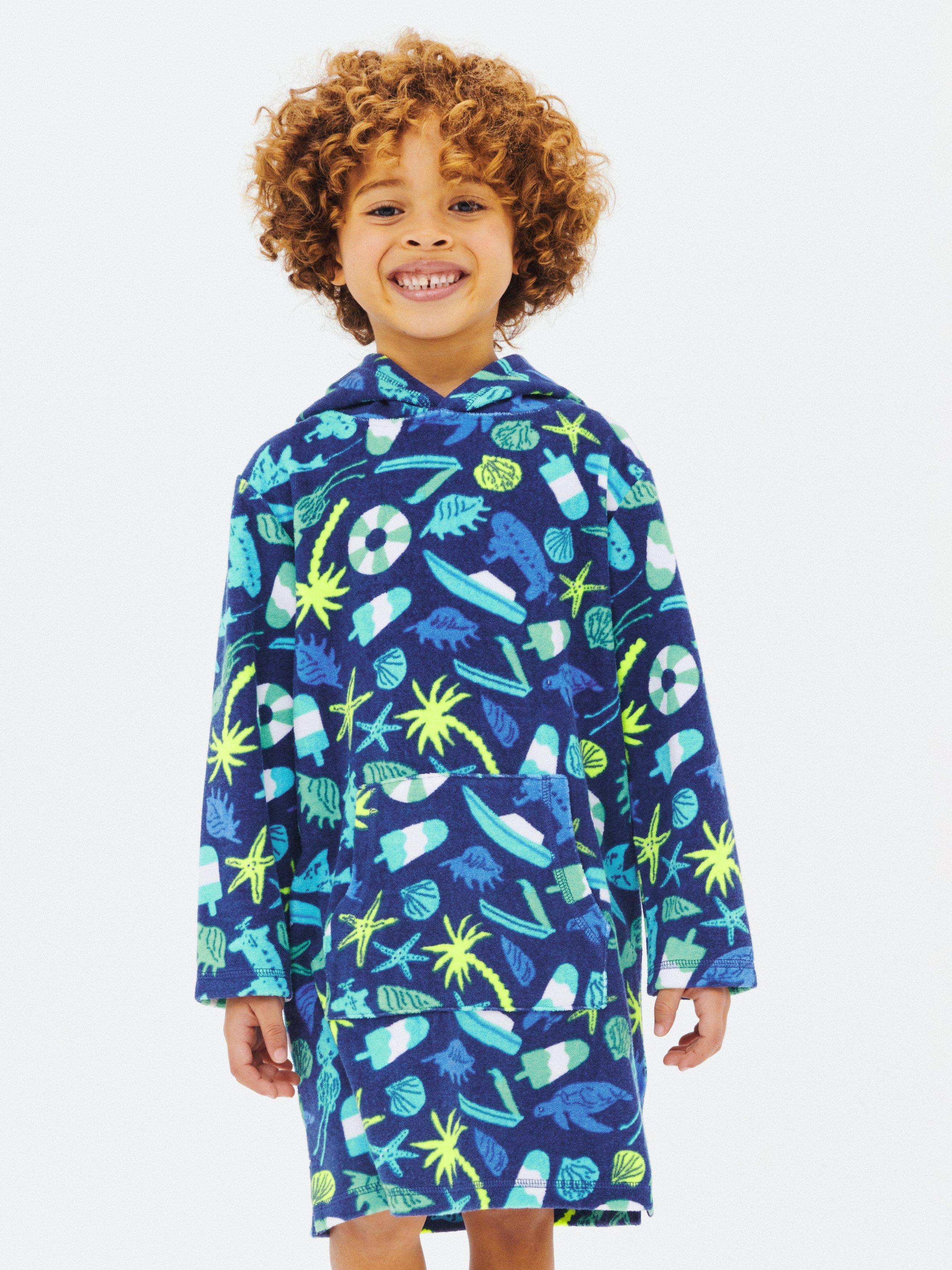John Lewis Kids' Seaside Towelling Poncho, Multi