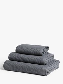 John Lewis Spa Waffle Towels, Graphite