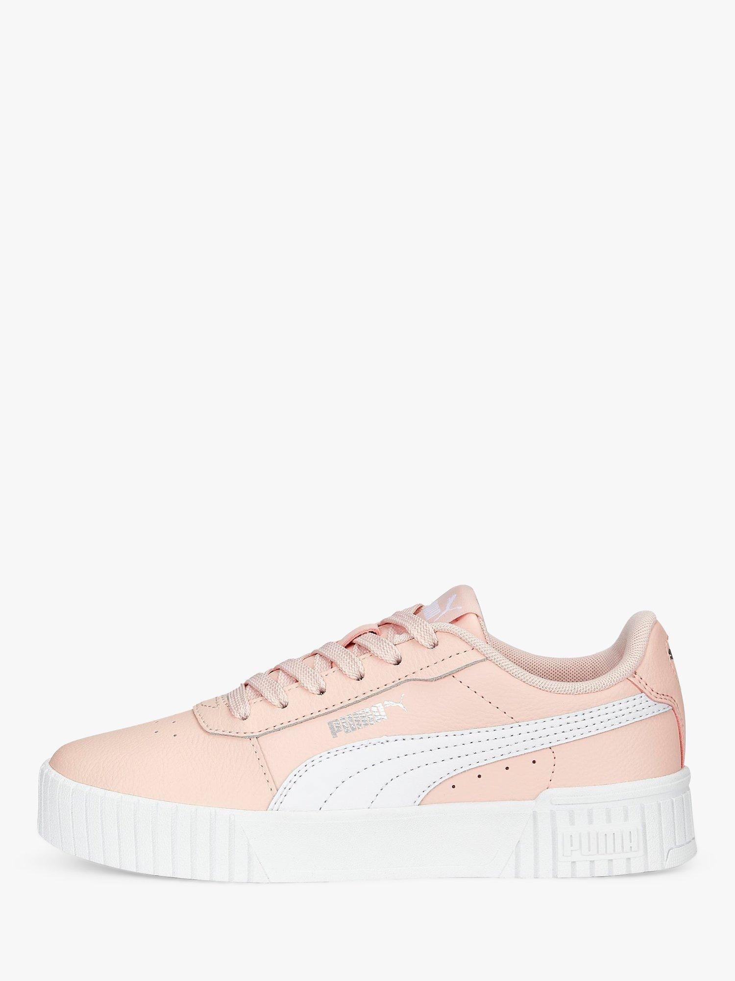 PUMA Kids' Carina 2.0 Lace-Up Trainers, Rose Dust/White Silver