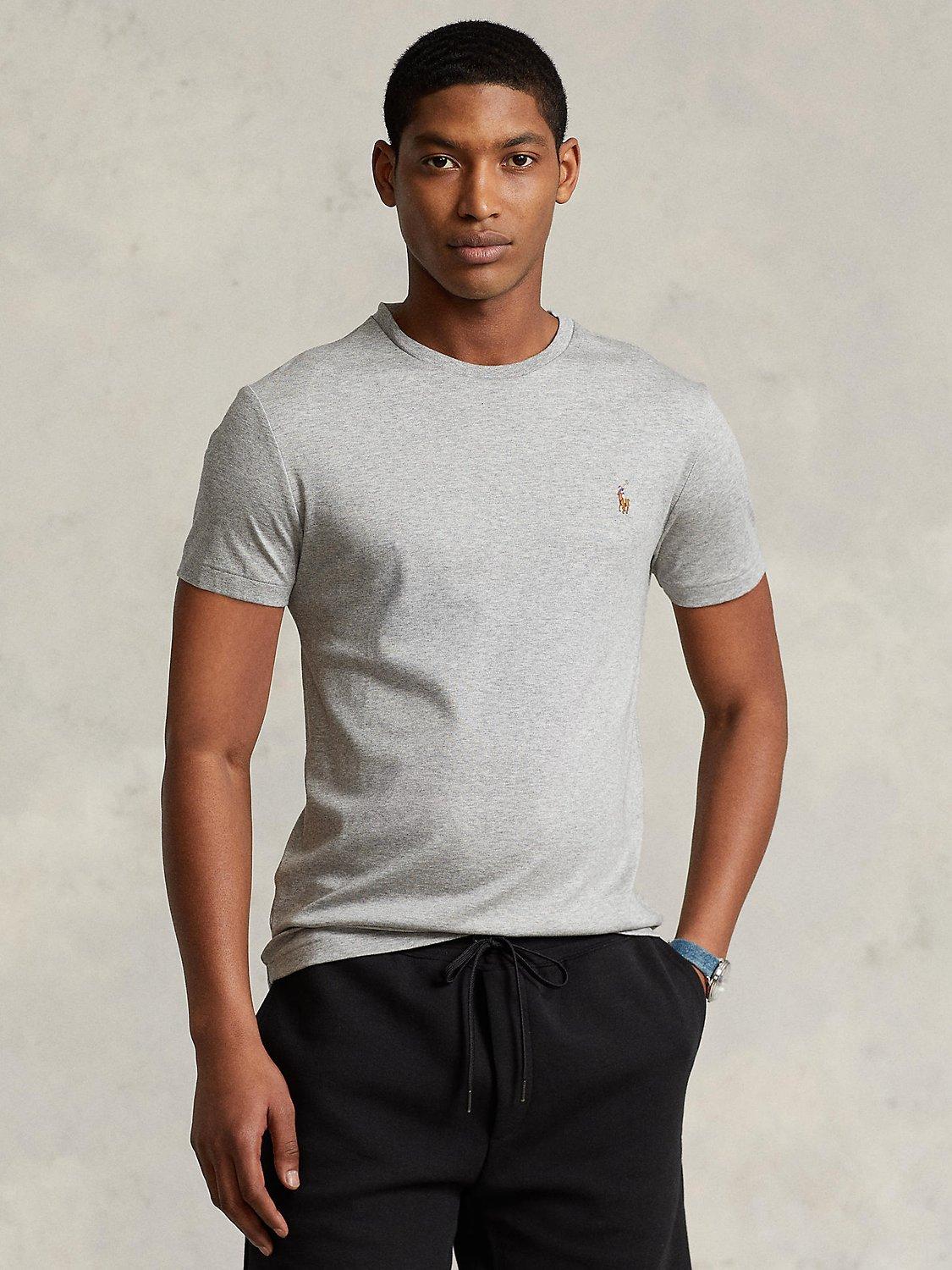 Polo Ralph Lauren Pima Cotton Custom Fit Crew Neck T Shirt Andover Heather