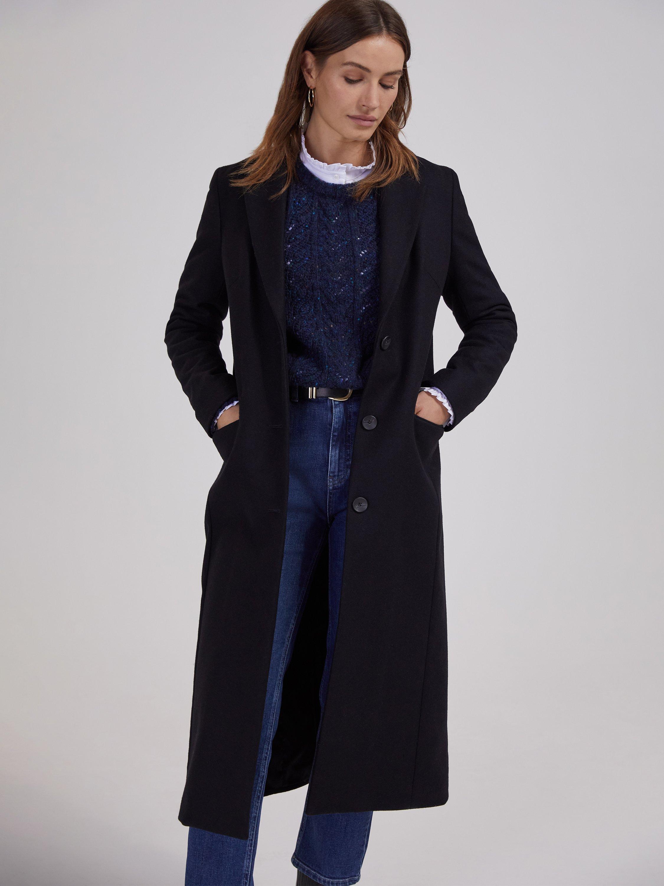 Baukjen Ovia Wool Blend Overcoat, Caviar Black