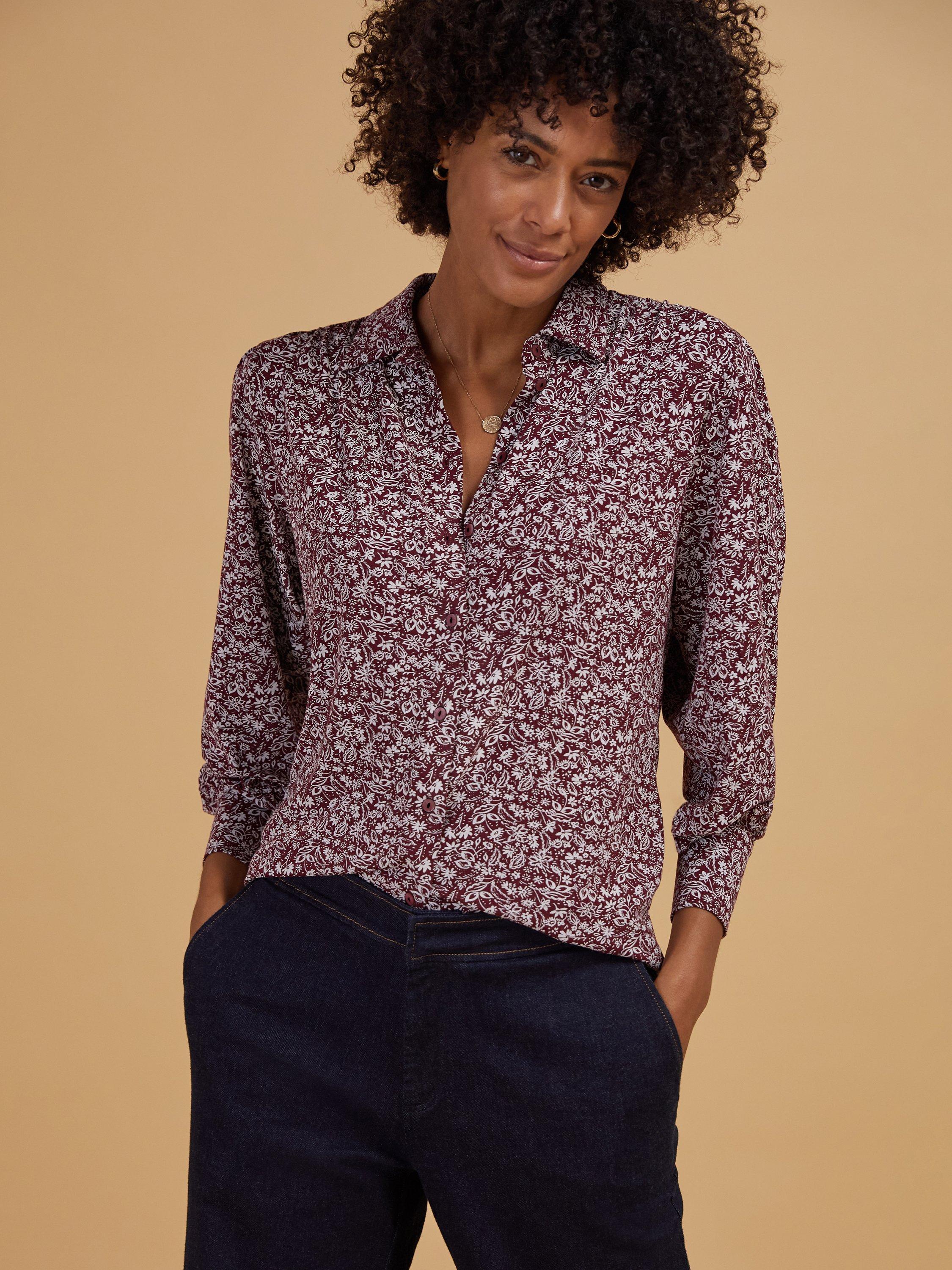 Baukjen Breya Floral Shirt, Purple/white