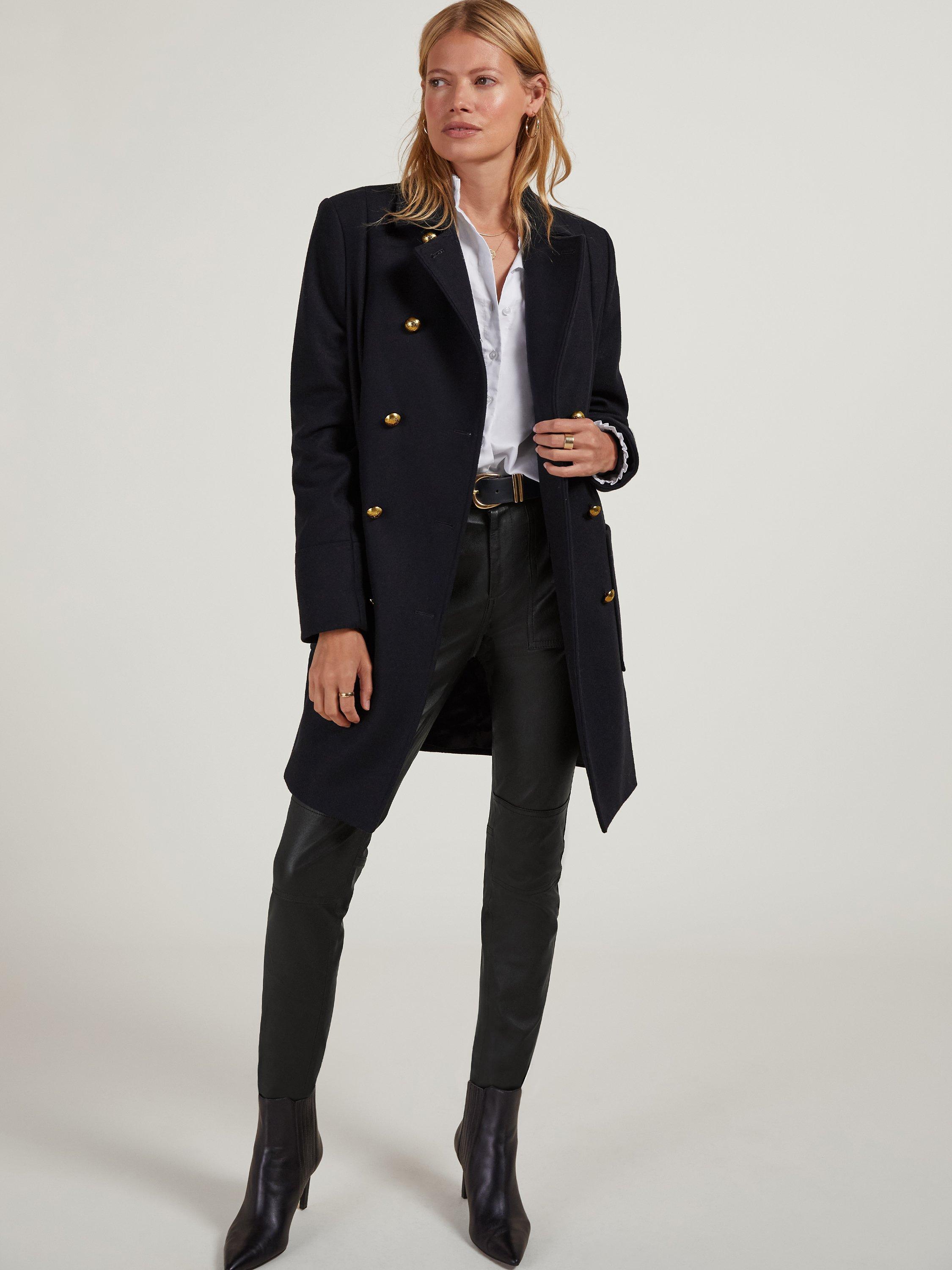 Baukjen Chitra Wool Blend Coat, Classic Navy