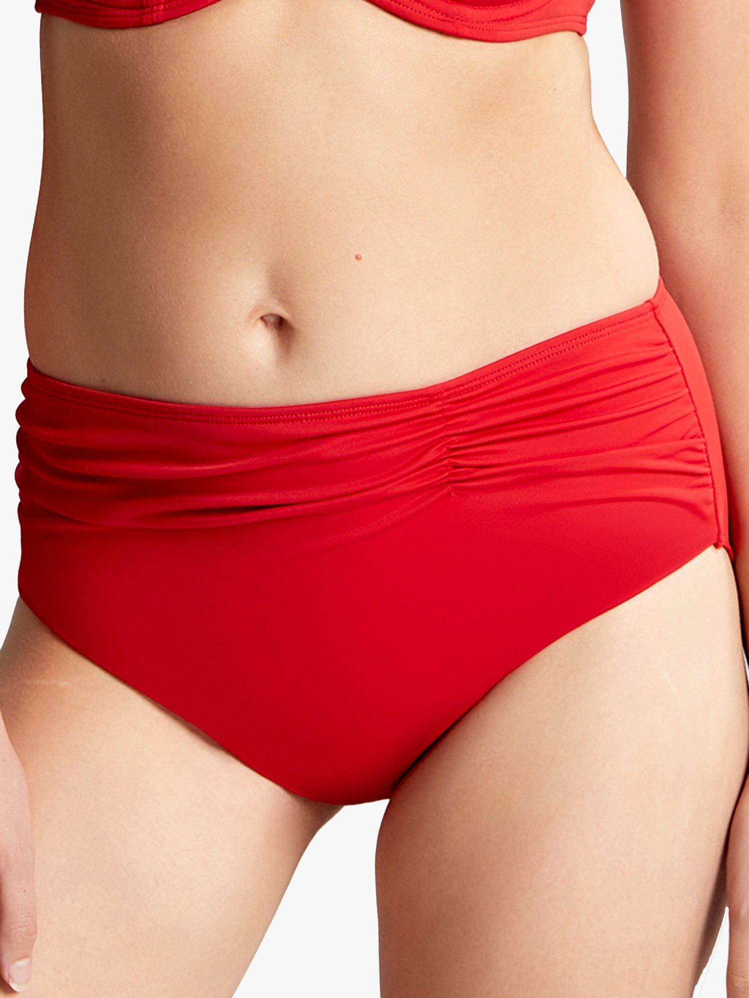 Panache Anya Riva Midi Gathered Bikini Bottoms, Fiery Red