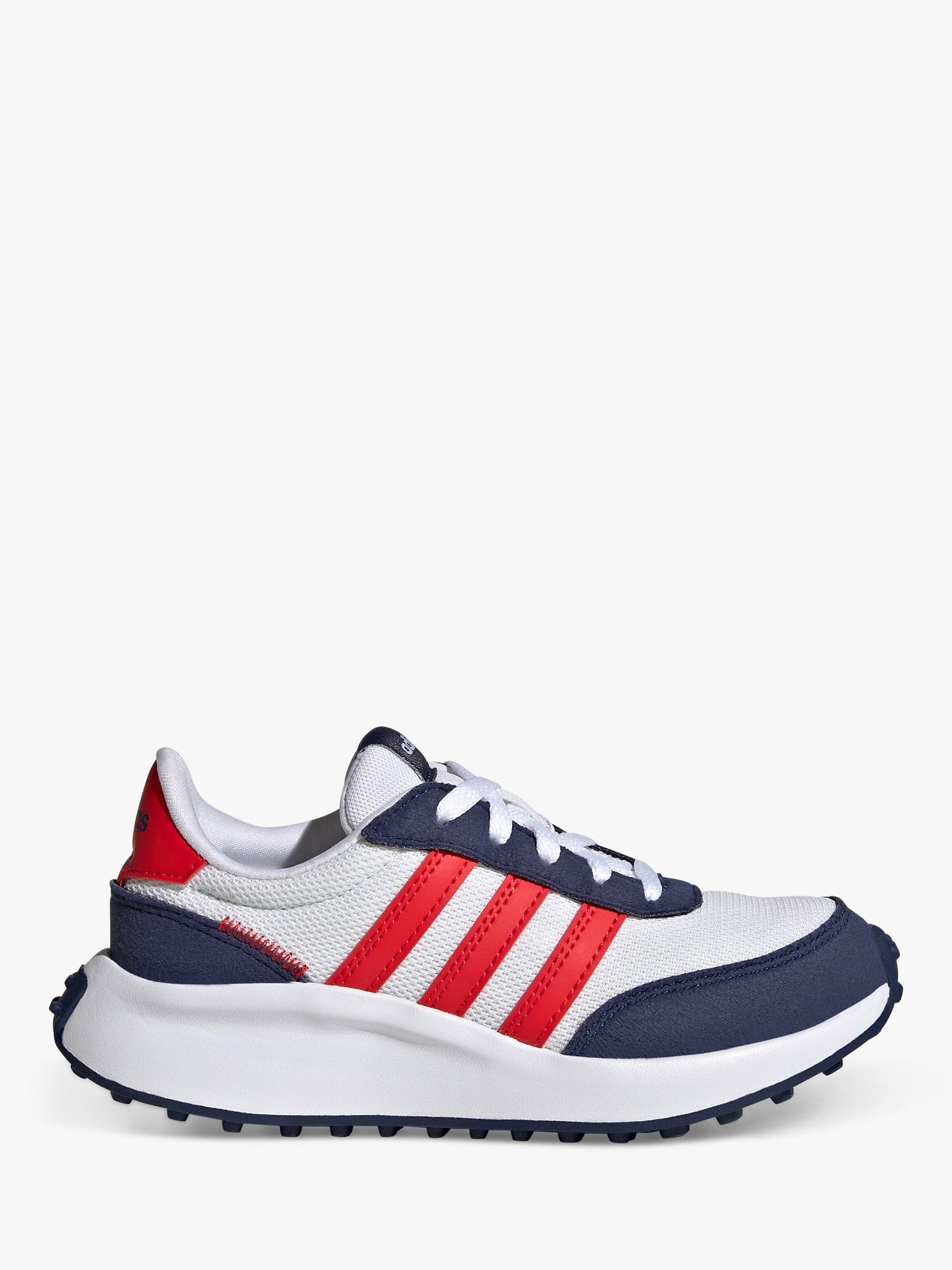 adidas Kids' Run 70s Riptape Trainers, Cloud White/Vivid Red/Dark Blue