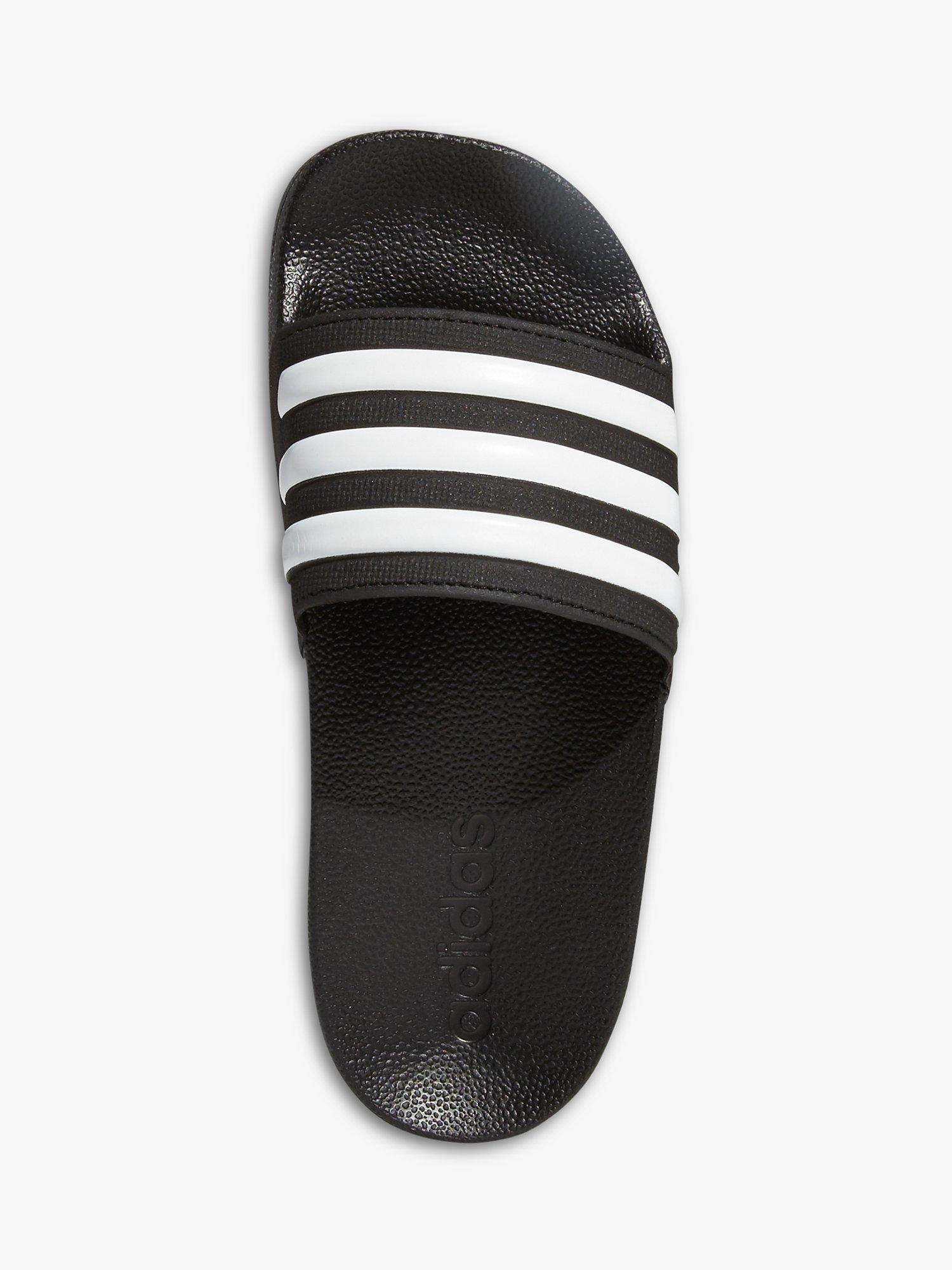 Product image 2 of 10, which shows adidas Kids' Adilette Sliders, Black/White, 5