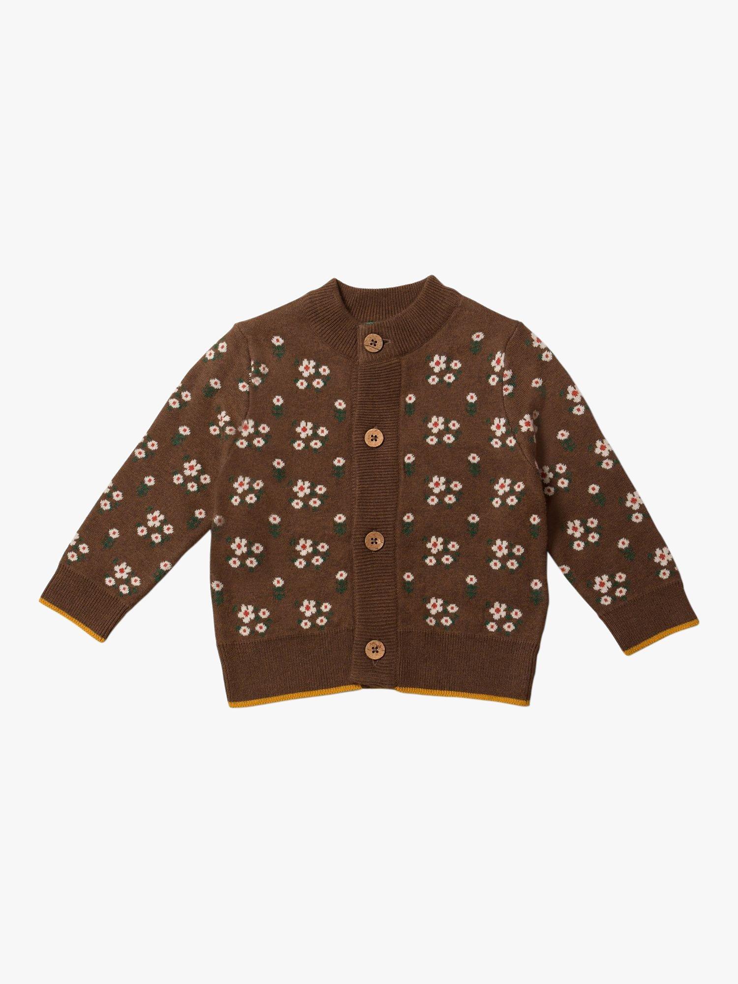 Little Green Radicals Baby Flowers Cardigan, Brown