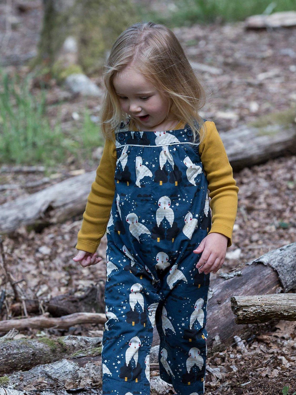 Little Green Radicals Kids' Owl Dungarees, Navy