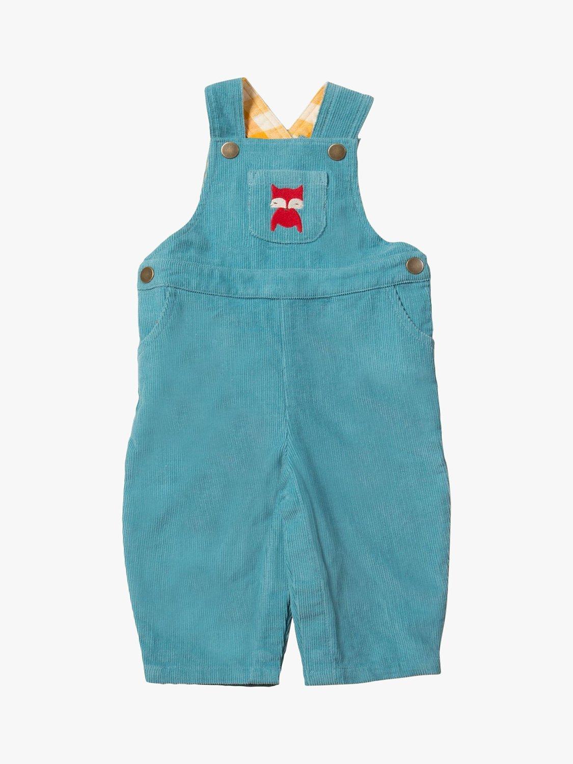 Little Green Radicals Baby Fox Corduroy Dungarees, Blue