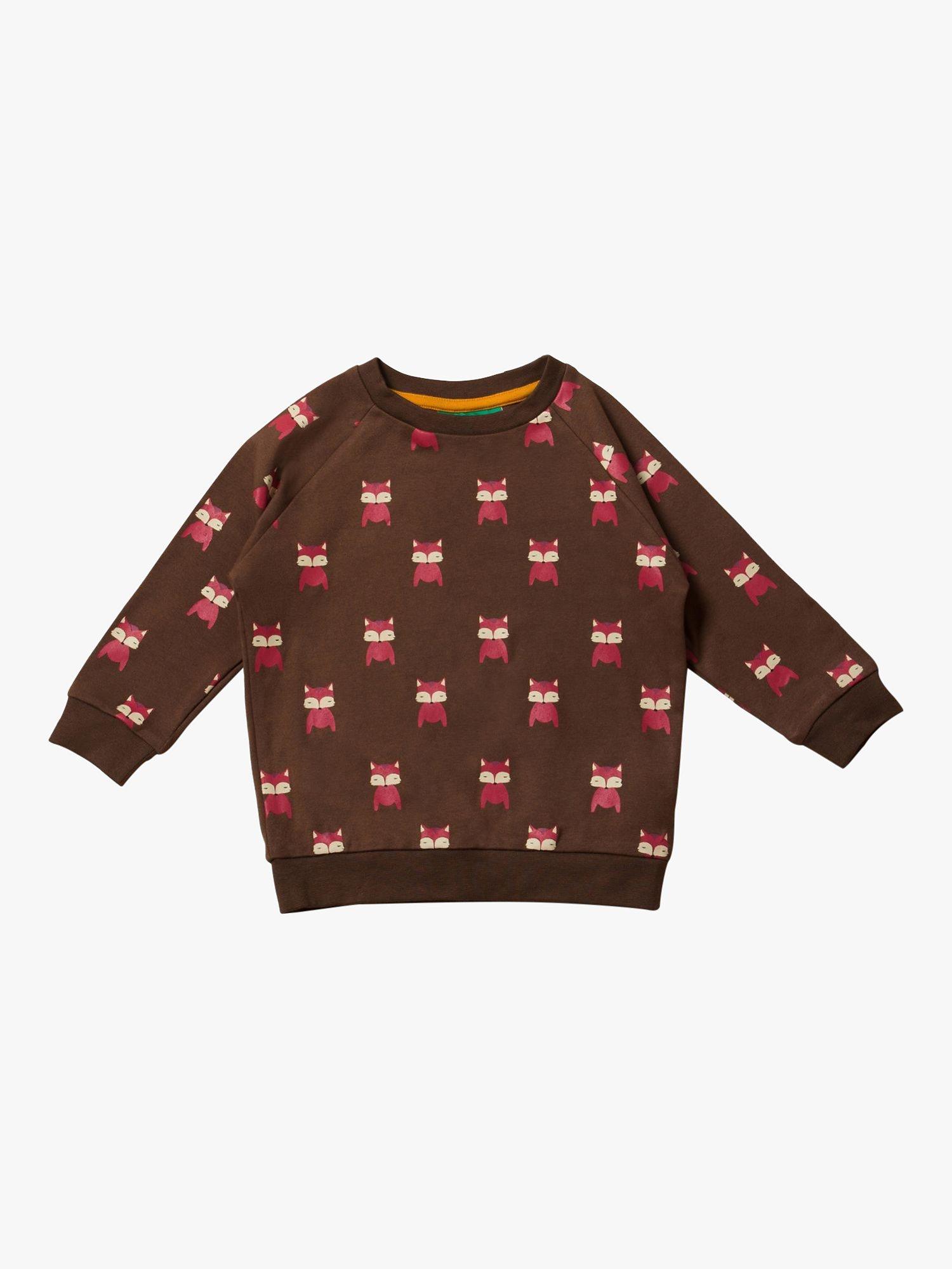 Little Green Radicals Baby Foxes Sweatshirt, Brown