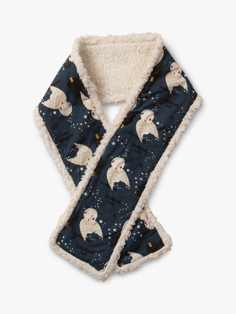 Little Green Radicals Baby Owl Sherpa Scarf, Navy