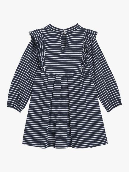 Whistles Kids' Una Stripe Tunic Dress, Navy/Multi - view 2, Navy/Multi