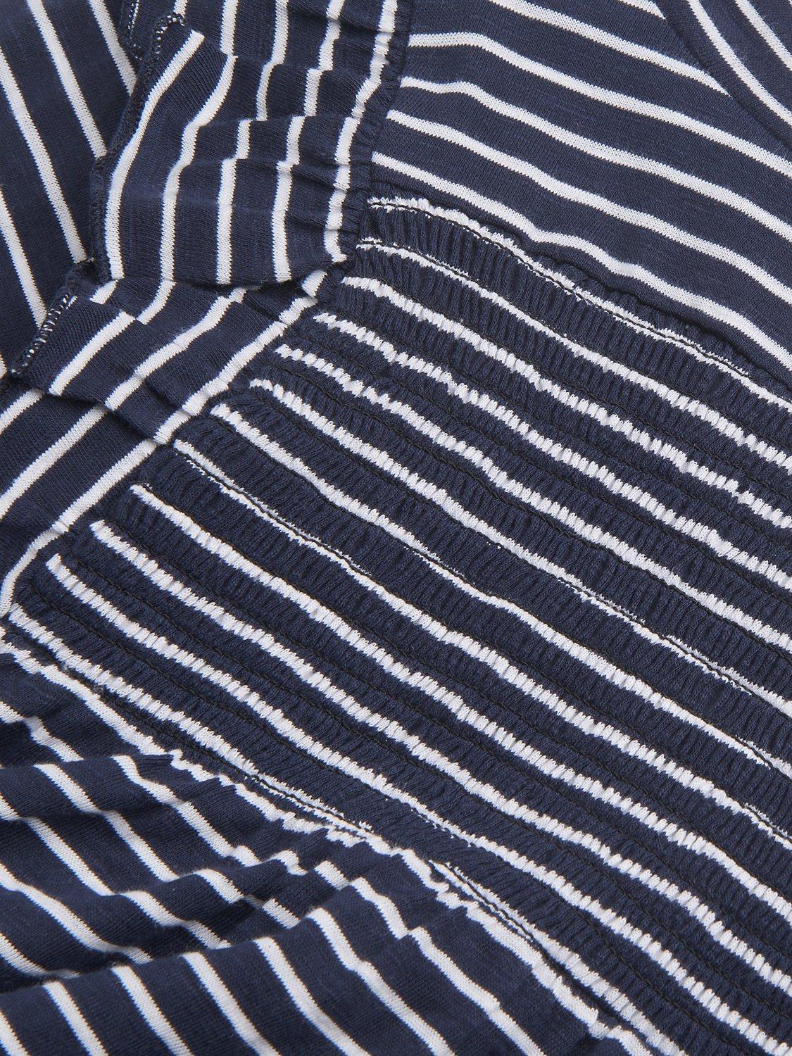 Product image 3 of 4, which shows Whistles Kids' Una Stripe Tunic Dress, Navy/Multi, 3-4 years