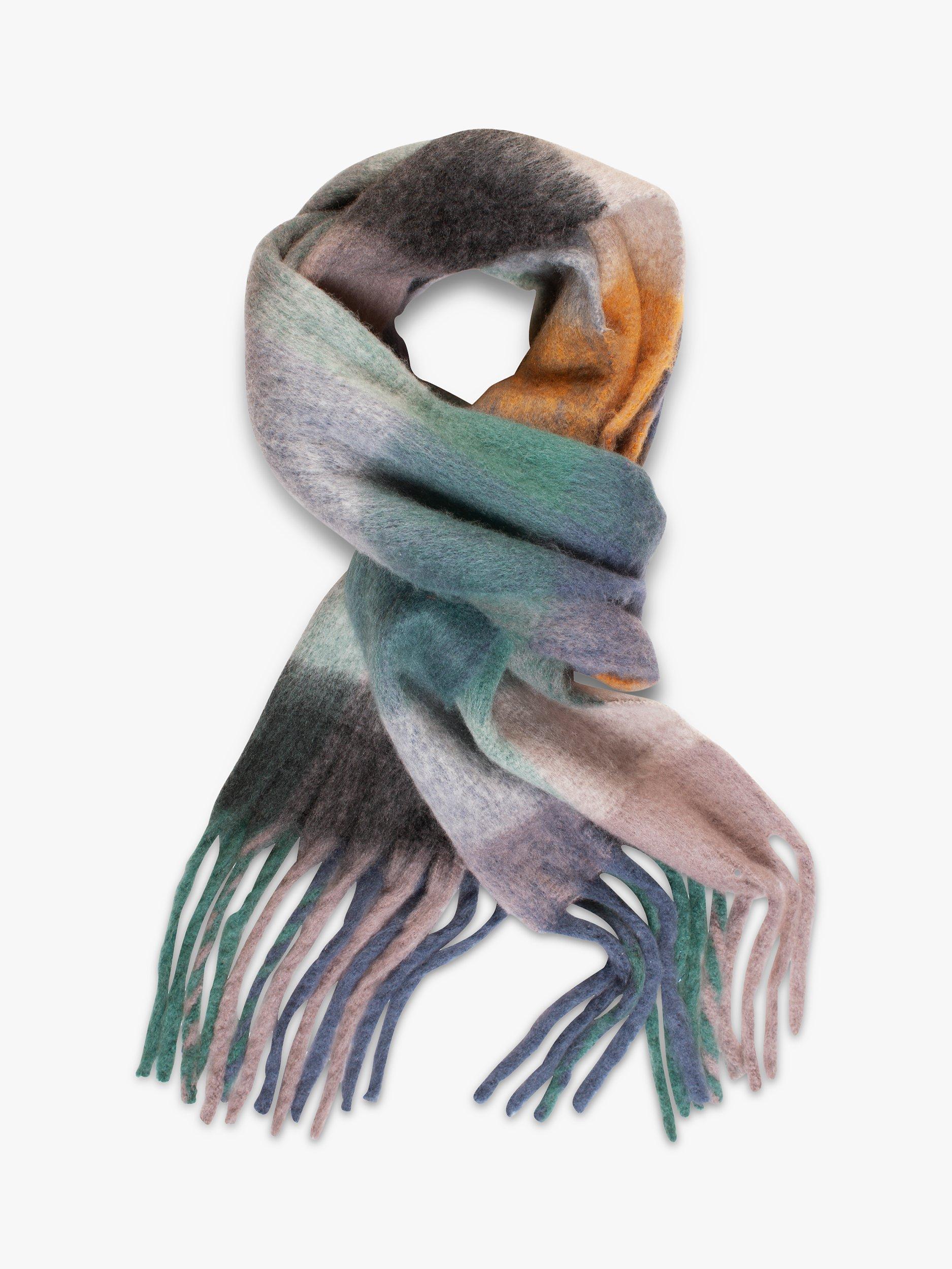 Product image 3 of 5, which shows chesca Cosy Large Tassel Edge Check Scarf, Multi
