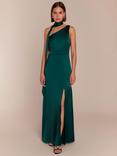 Rewritten Satin One Shoulder Bridesmaid Dress, Forest Green