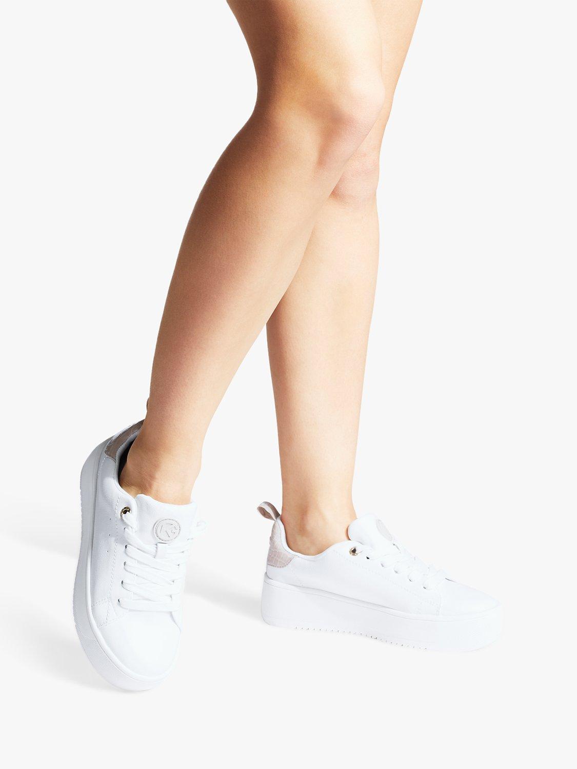 Product image 2 of 5, which shows KG Kurt Geiger Lighter Lace Up Trainers, White/Pink, 4