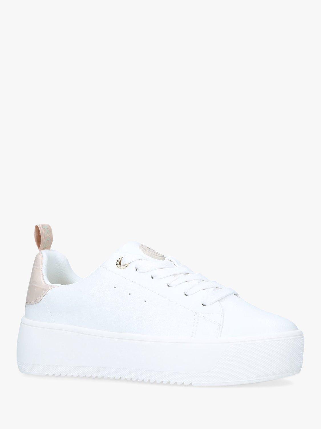 Product image 3 of 5, which shows KG Kurt Geiger Lighter Lace Up Trainers, White/Pink, 4