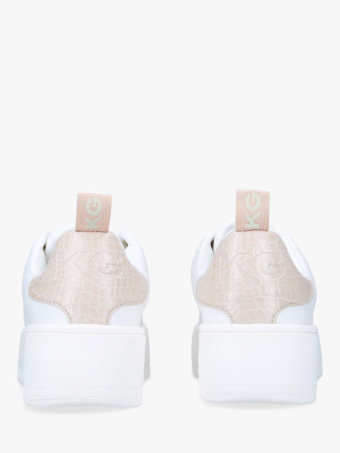 Product image 4 of 5, which shows KG Kurt Geiger Lighter Lace Up Trainers, White/Pink, 4