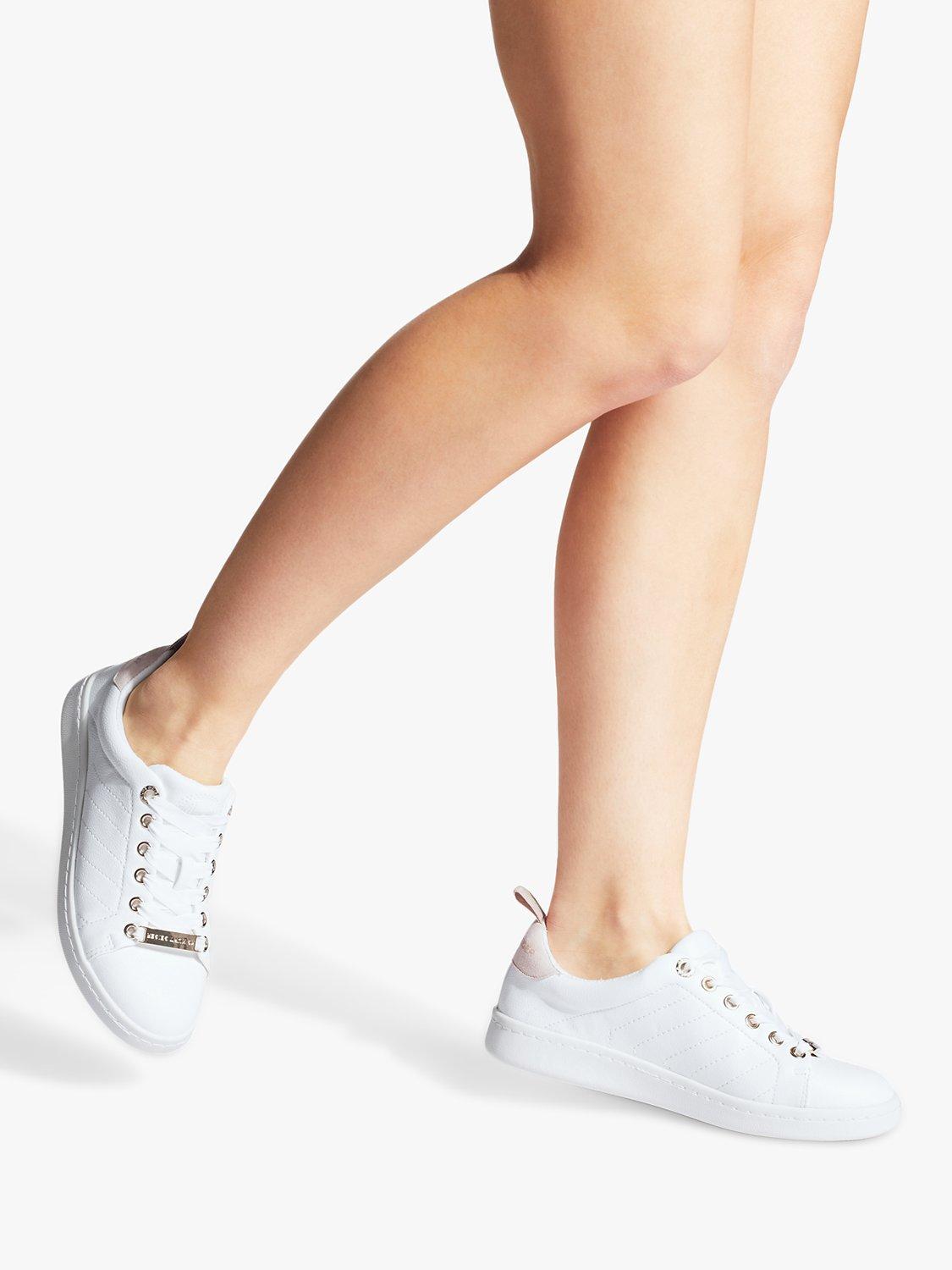Product image 2 of 5, which shows KG Kurt Geiger Liza Quilted Trainers, White/Pink, 3