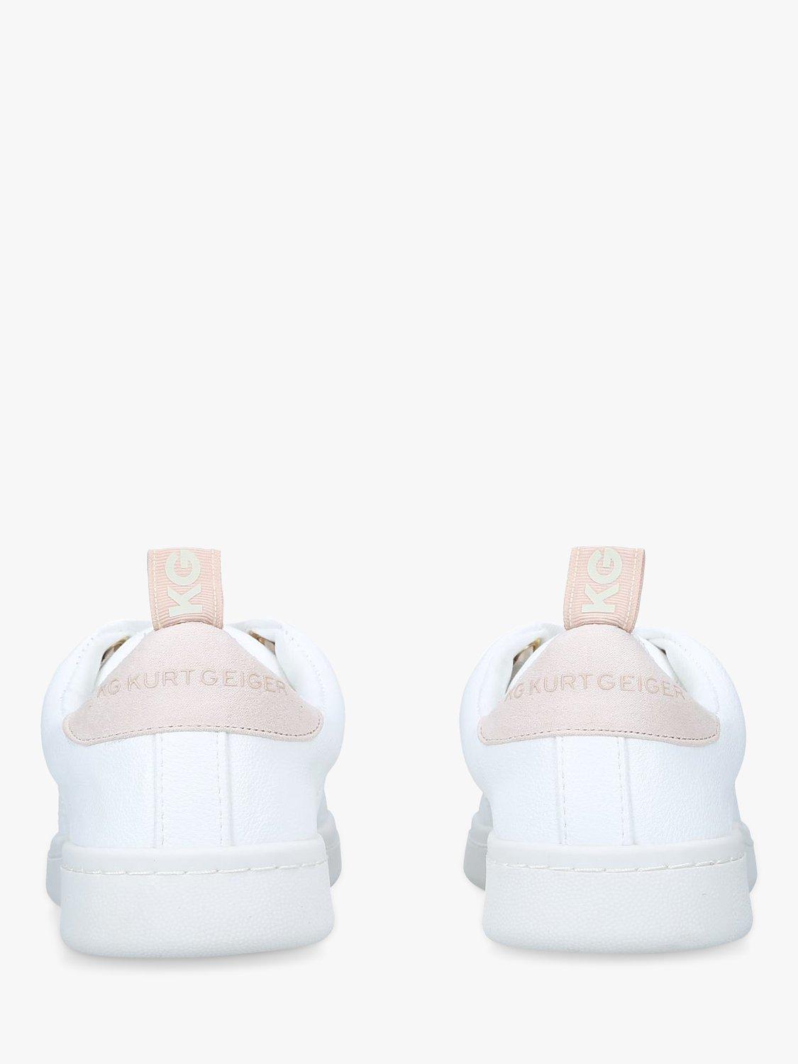 Product image 4 of 5, which shows KG Kurt Geiger Liza Quilted Trainers, White/Pink, 3