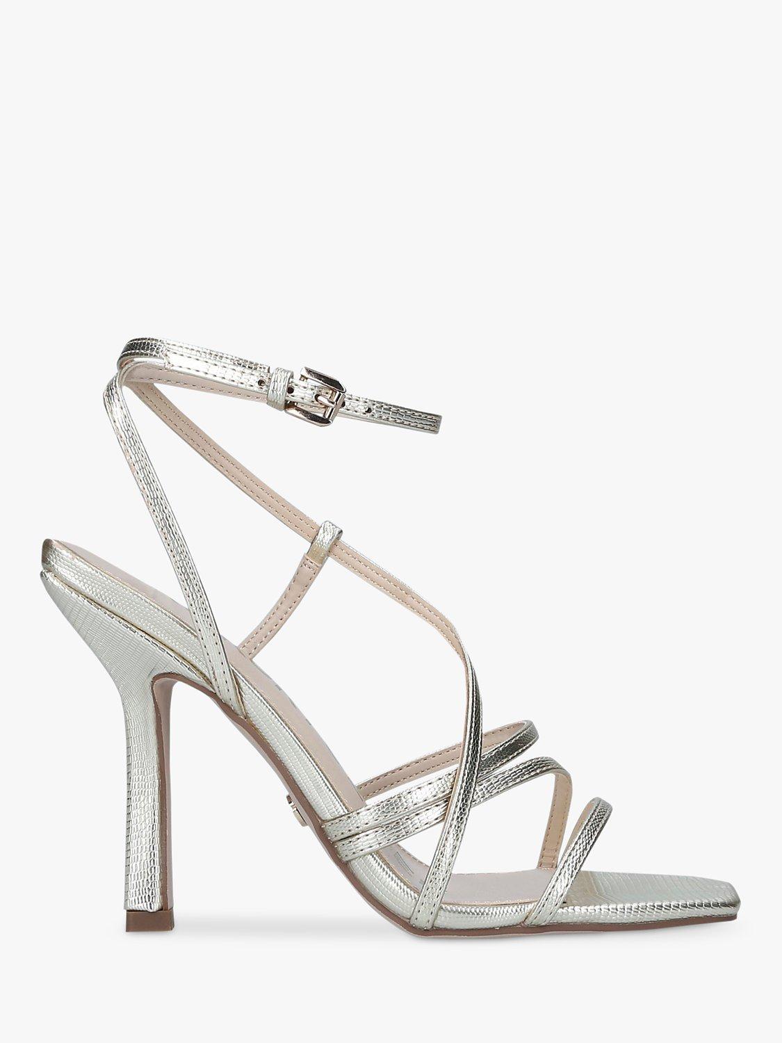 KG Kurt Geiger Alexa Strappy Heeled Sandals, Silver