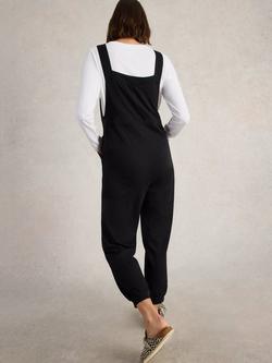 White Stuff Daphne Cotton Dungarees, Pure Black - view 2, Pure Blk