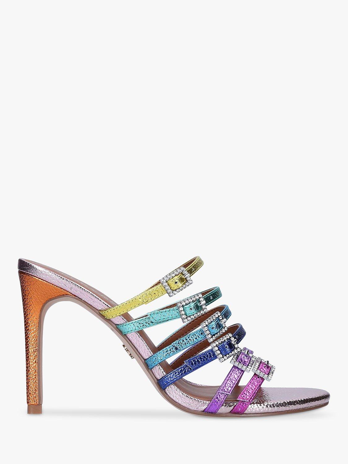 Kurt Geiger London Pierra Leather Strappy Heeled Mules, Multi