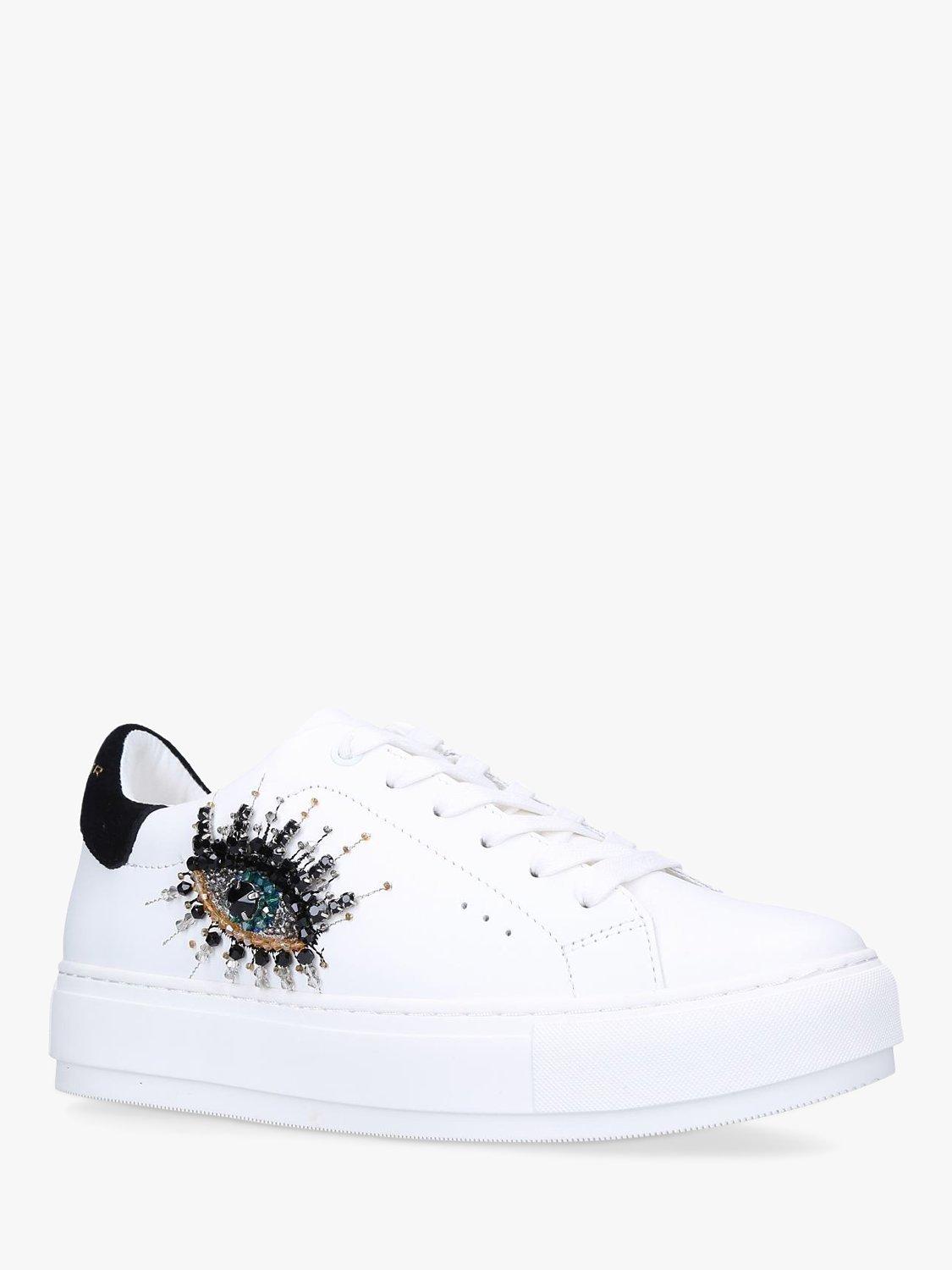 Product image 3 of 5, which shows Kurt Geiger London Laney Eye Leather Trainers, White, 3