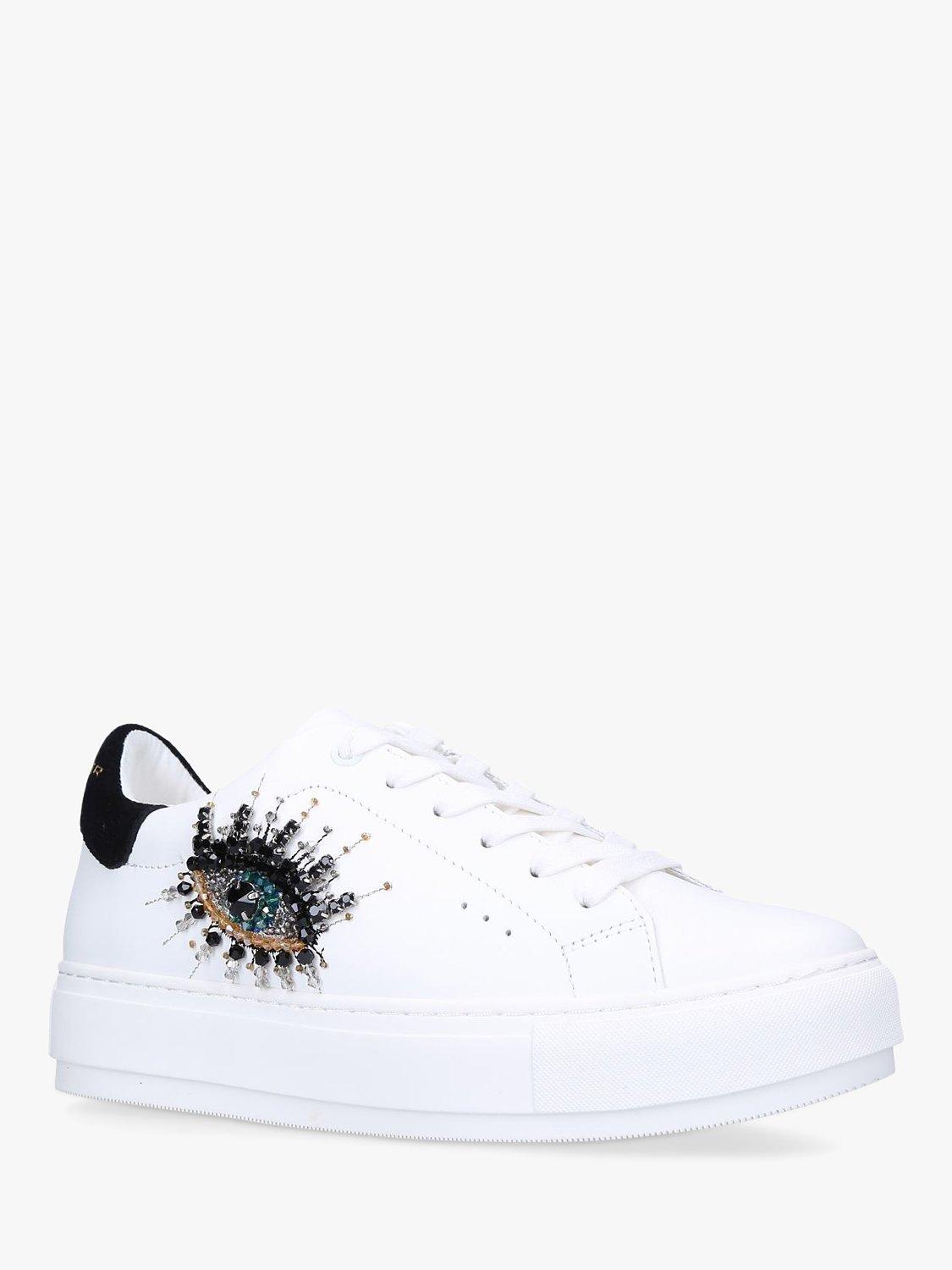 Kurt Geiger London Laney Eye Leather Trainers, White, 3