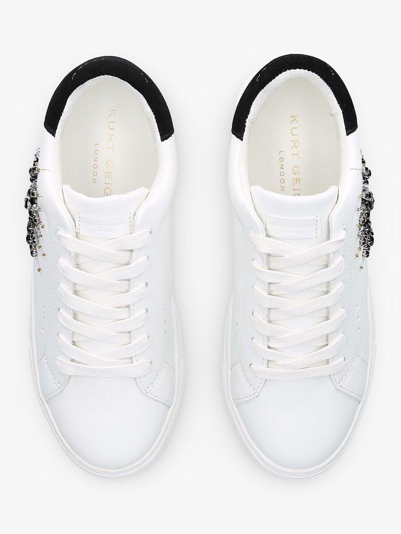 Kurt Geiger London Laney Eye Leather Trainers, White, 3