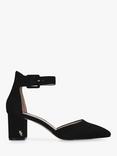 Kurt Geiger London Burlington Suede Block Heel Court Shoes, Black