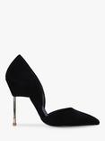 Kurt Geiger London Bond Suede Court Shoes, Black, Black