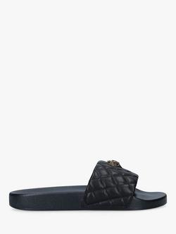 Kurt Geiger London Meena Eagle Quilted Slider Sandals - view 2, Black