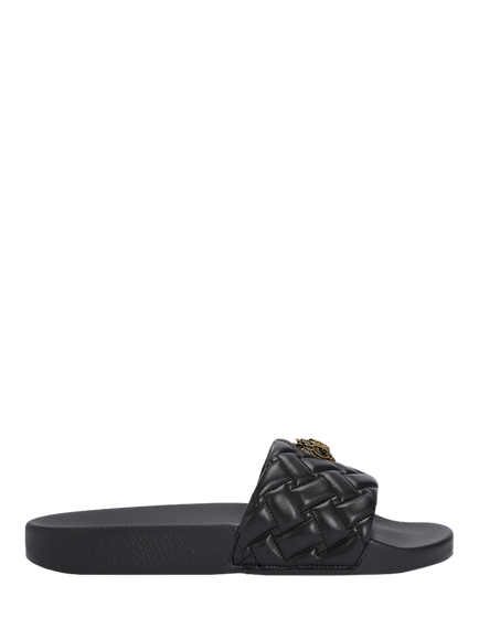 Kurt Geiger London Meena Eagle Quilted Slider Sandals - view 2, Black