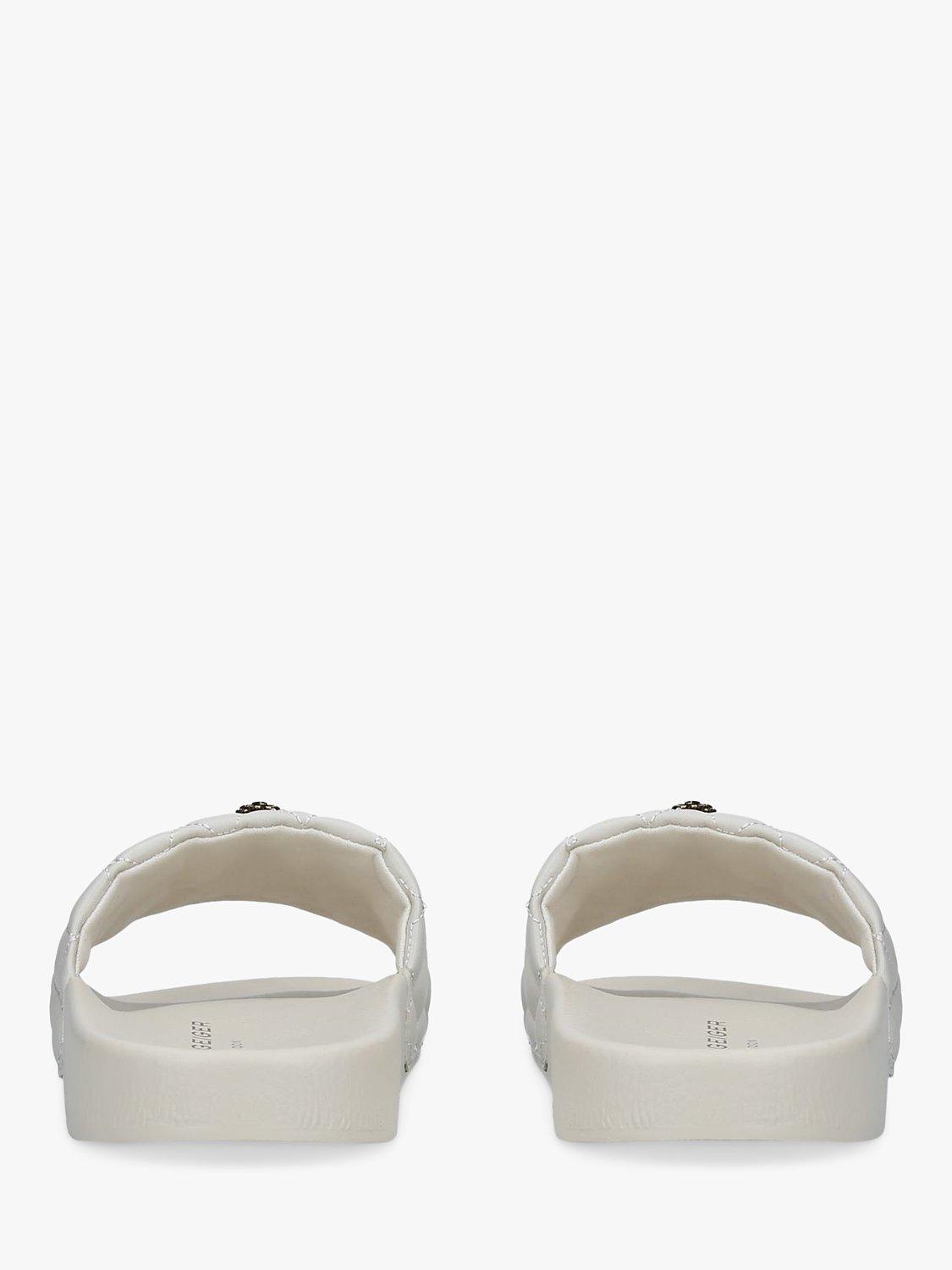 Product image 2 of 6, which shows Kurt Geiger London Meena Eagle Quilted Slider Sandals, Natural Putty, 3