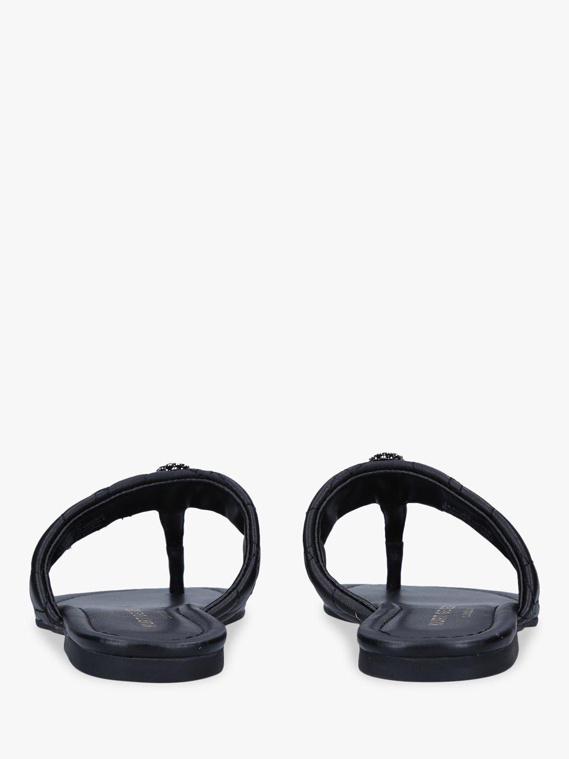 Product image 5 of 5, which shows Kurt Geiger London Kensington Leather T-Bar Sandals, Black, 7