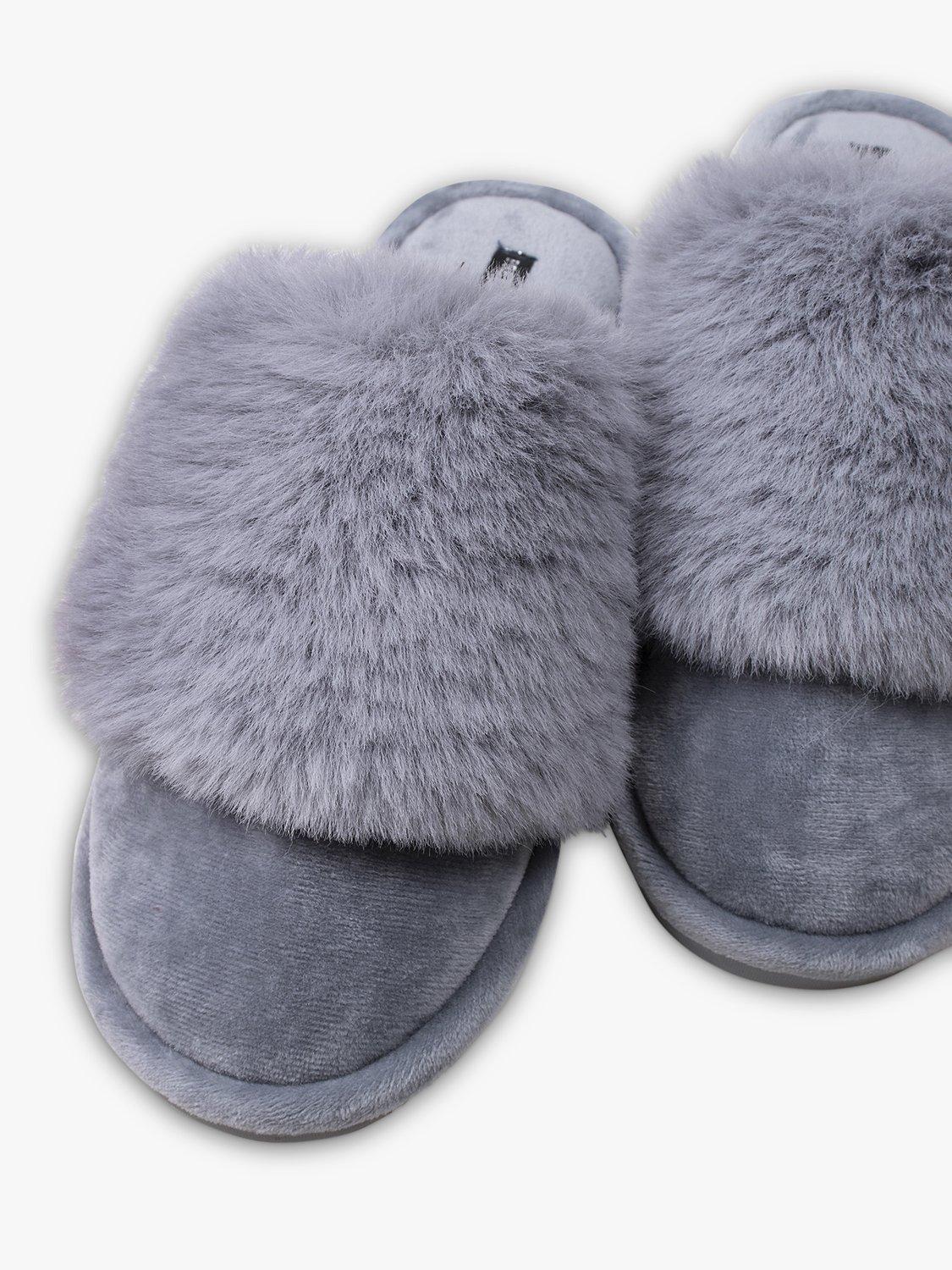 Product image 5 of 5, which shows Pretty You London Danni Slippers, Grey, S